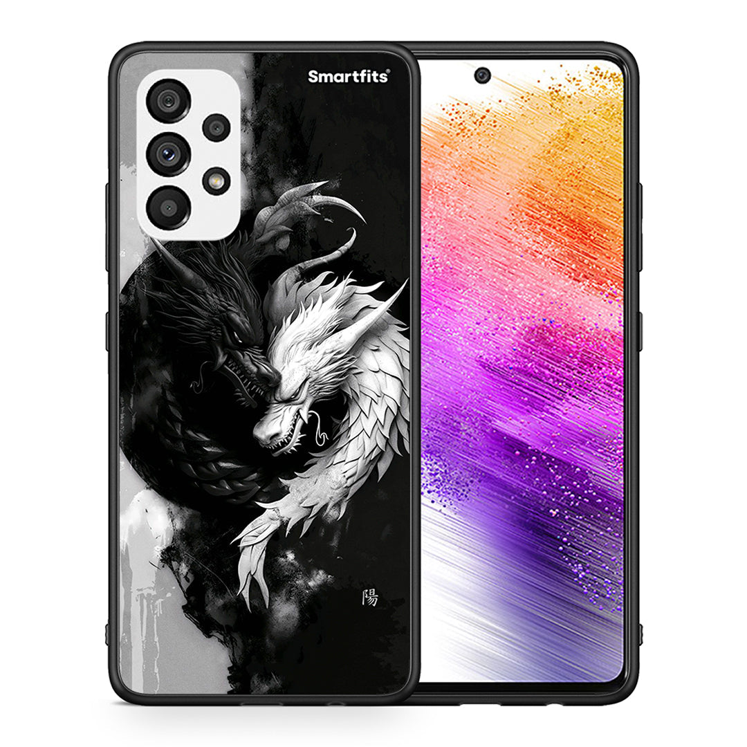 Θήκη Samsung A73 5G Yin Yang από τη Smartfits με σχέδιο στο πίσω μέρος και μαύρο περίβλημα | Samsung A73 5G Yin Yang case with colorful back and black bezels