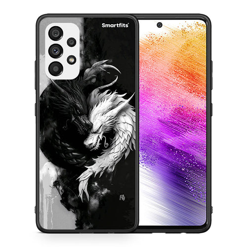 Θήκη Samsung A73 5G Yin Yang από τη Smartfits με σχέδιο στο πίσω μέρος και μαύρο περίβλημα | Samsung A73 5G Yin Yang case with colorful back and black bezels