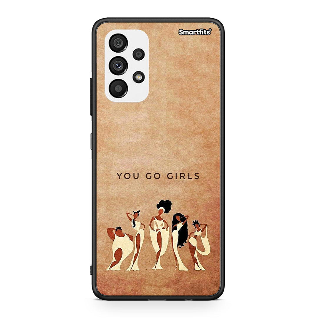 Samsung A73 5G You Go Girl θήκη από τη Smartfits με σχέδιο στο πίσω μέρος και μαύρο περίβλημα | Smartphone case with colorful back and black bezels by Smartfits