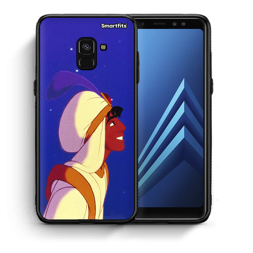 Θήκη Samsung A8 Alladin And Jasmine Love 1 από τη Smartfits με σχέδιο στο πίσω μέρος και μαύρο περίβλημα | Samsung A8 Alladin And Jasmine Love 1 case with colorful back and black bezels