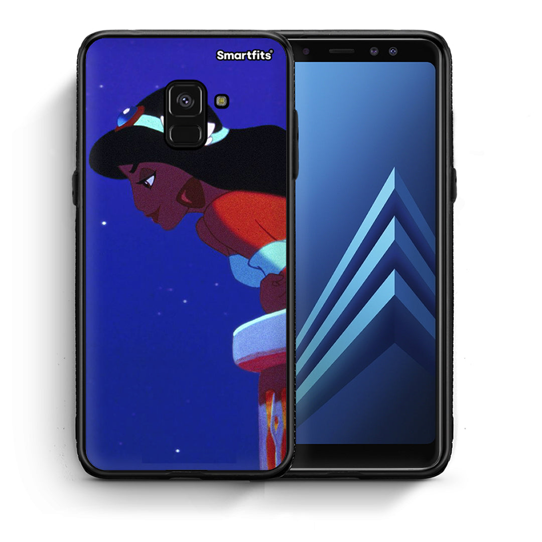 Θήκη Samsung A8 Alladin And Jasmine Love 2 από τη Smartfits με σχέδιο στο πίσω μέρος και μαύρο περίβλημα | Samsung A8 Alladin And Jasmine Love 2 case with colorful back and black bezels