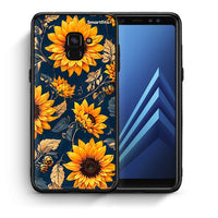Thumbnail for Θήκη Samsung A8 Autumn Sunflowers από τη Smartfits με σχέδιο στο πίσω μέρος και μαύρο περίβλημα | Samsung A8 Autumn Sunflowers case with colorful back and black bezels