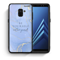 Thumbnail for Θήκη Samsung A8 Be Yourself από τη Smartfits με σχέδιο στο πίσω μέρος και μαύρο περίβλημα | Samsung A8 Be Yourself case with colorful back and black bezels