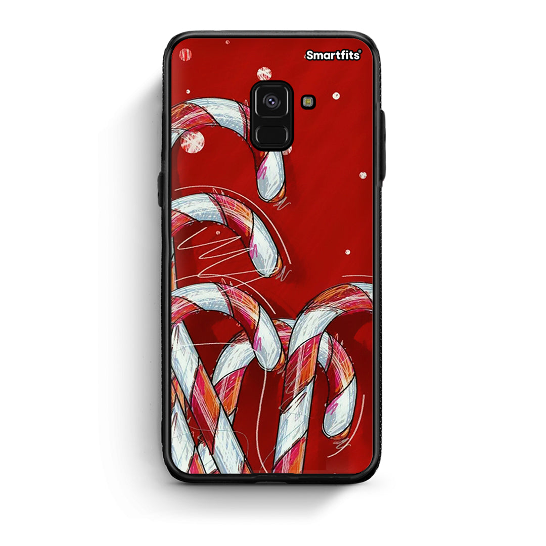Samsung A8 Candy Cane θήκη από τη Smartfits με σχέδιο στο πίσω μέρος και μαύρο περίβλημα | Smartphone case with colorful back and black bezels by Smartfits