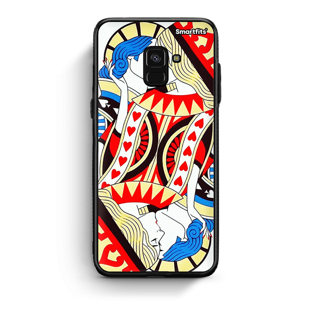 Samsung A8 Card Love θήκη από τη Smartfits με σχέδιο στο πίσω μέρος και μαύρο περίβλημα | Smartphone case with colorful back and black bezels by Smartfits