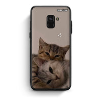 Thumbnail for Samsung A8 Cats In Love Θήκη από τη Smartfits με σχέδιο στο πίσω μέρος και μαύρο περίβλημα | Smartphone case with colorful back and black bezels by Smartfits