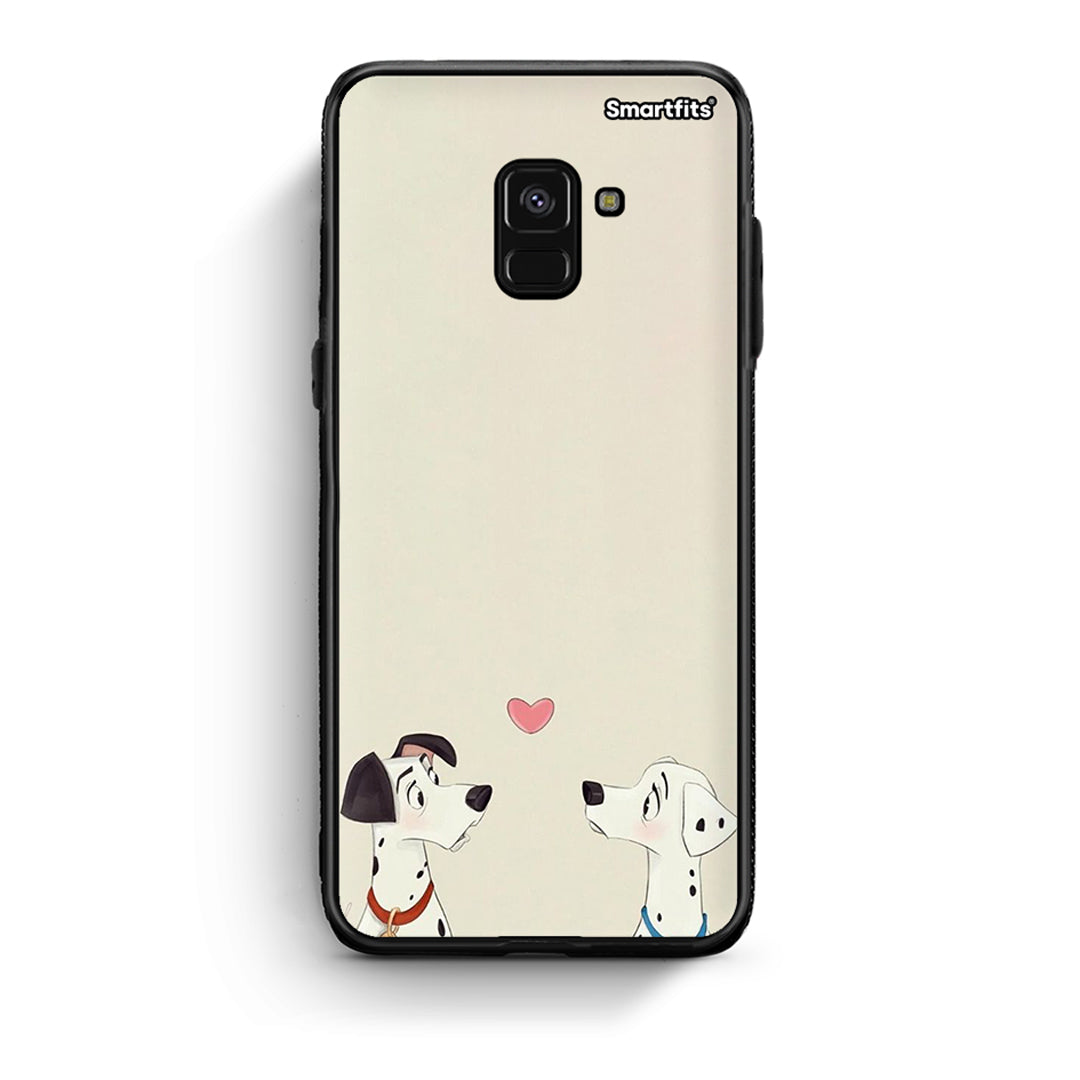 Samsung A8 Dalmatians Love θήκη από τη Smartfits με σχέδιο στο πίσω μέρος και μαύρο περίβλημα | Smartphone case with colorful back and black bezels by Smartfits