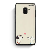 Thumbnail for Samsung A8 Dalmatians Love θήκη από τη Smartfits με σχέδιο στο πίσω μέρος και μαύρο περίβλημα | Smartphone case with colorful back and black bezels by Smartfits