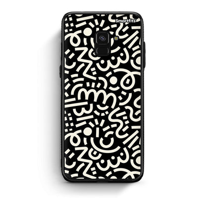Samsung A8 Doodle Art Θήκη από τη Smartfits με σχέδιο στο πίσω μέρος και μαύρο περίβλημα | Smartphone case with colorful back and black bezels by Smartfits