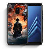 Thumbnail for Θήκη Samsung A8 Dragons Fight από τη Smartfits με σχέδιο στο πίσω μέρος και μαύρο περίβλημα | Samsung A8 Dragons Fight case with colorful back and black bezels