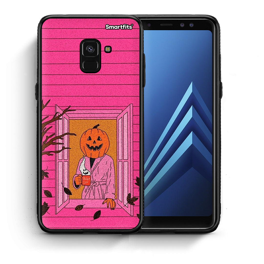Θήκη Samsung A8 Halloween Pumpkin Lady από τη Smartfits με σχέδιο στο πίσω μέρος και μαύρο περίβλημα | Samsung A8 Halloween Pumpkin Lady case with colorful back and black bezels
