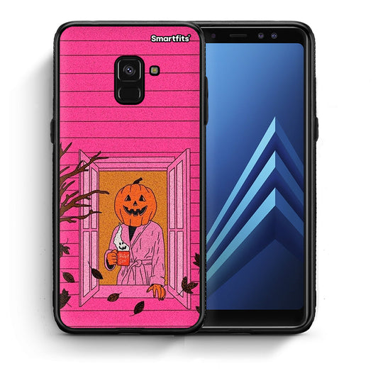 Θήκη Samsung A8 Halloween Pumpkin Lady από τη Smartfits με σχέδιο στο πίσω μέρος και μαύρο περίβλημα | Samsung A8 Halloween Pumpkin Lady case with colorful back and black bezels