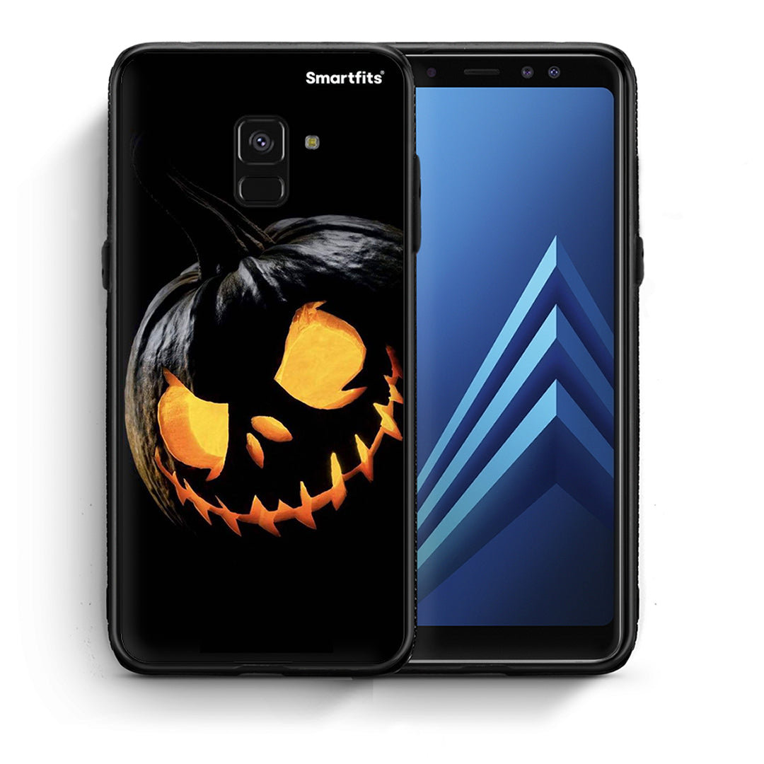 Θήκη Samsung A8 Halloween Scary Pumpkin από τη Smartfits με σχέδιο στο πίσω μέρος και μαύρο περίβλημα | Samsung A8 Halloween Scary Pumpkin case with colorful back and black bezels