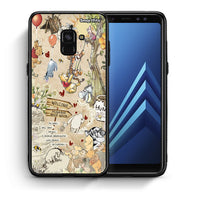 Thumbnail for Θήκη Samsung A8 Happy Friends από τη Smartfits με σχέδιο στο πίσω μέρος και μαύρο περίβλημα | Samsung A8 Happy Friends case with colorful back and black bezels