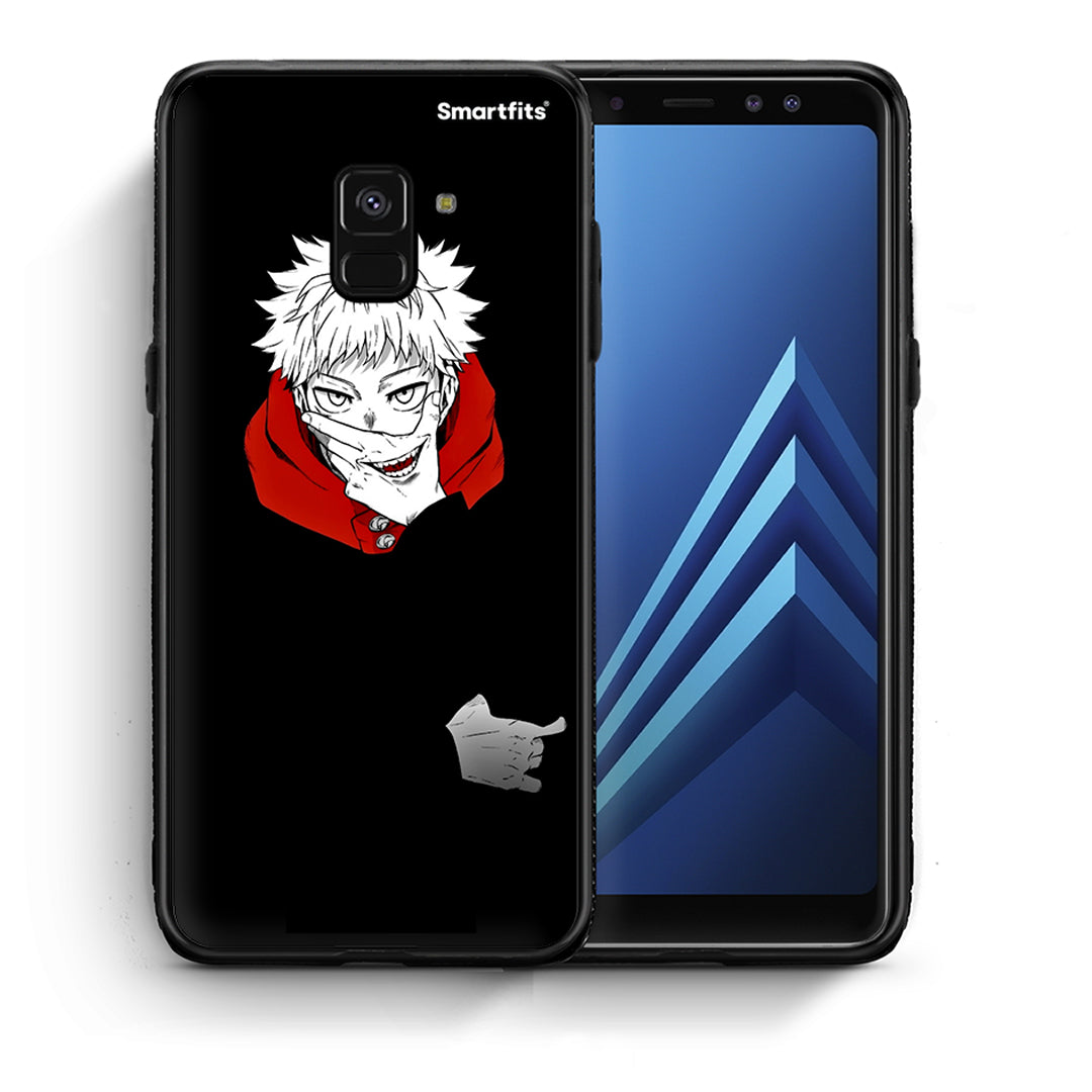 Θήκη Samsung A8 Itadori Anime από τη Smartfits με σχέδιο στο πίσω μέρος και μαύρο περίβλημα | Samsung A8 Itadori Anime case with colorful back and black bezels