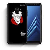 Thumbnail for Θήκη Samsung A8 Itadori Anime από τη Smartfits με σχέδιο στο πίσω μέρος και μαύρο περίβλημα | Samsung A8 Itadori Anime case with colorful back and black bezels