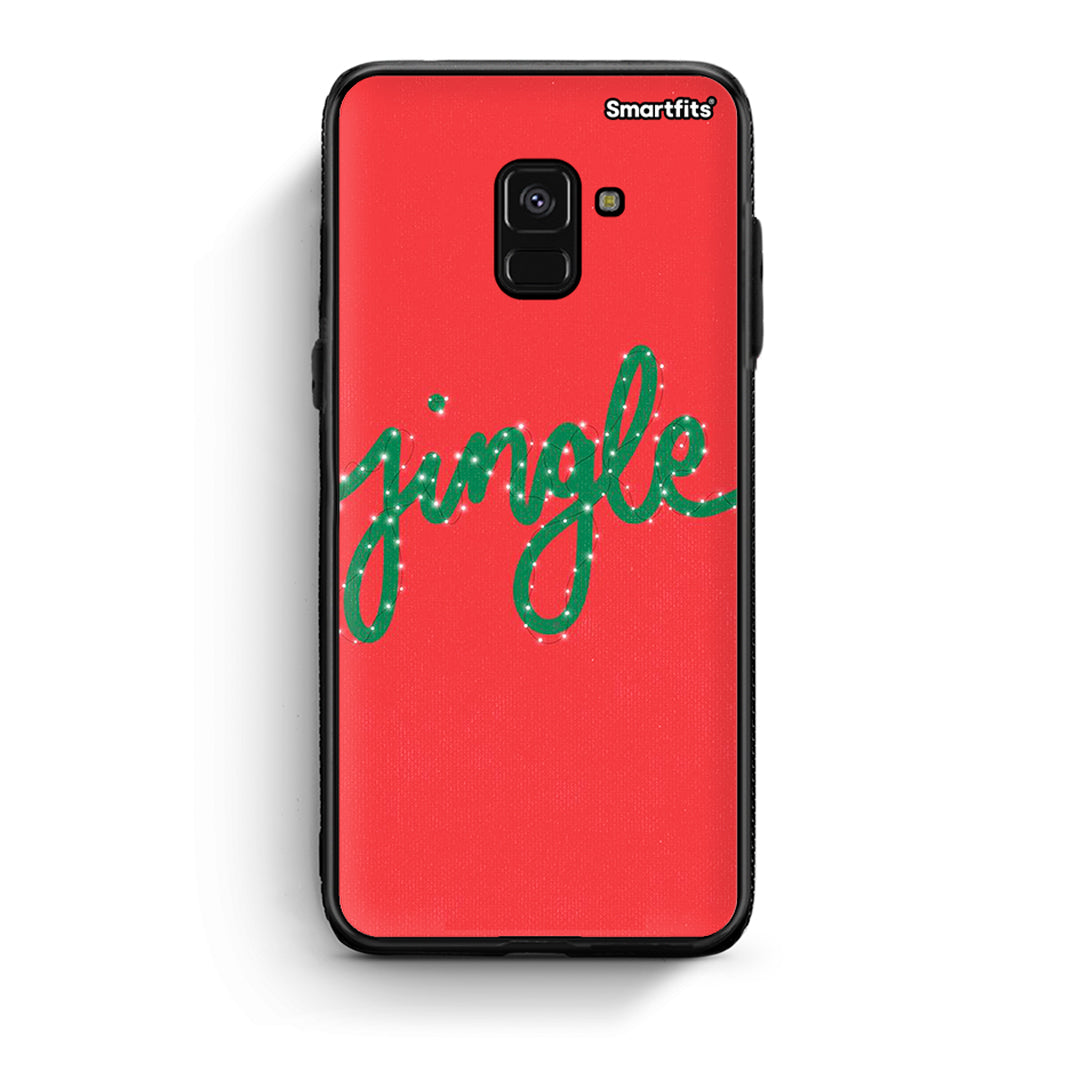 Samsung A8 Jingle Xmas θήκη από τη Smartfits με σχέδιο στο πίσω μέρος και μαύρο περίβλημα | Smartphone case with colorful back and black bezels by Smartfits