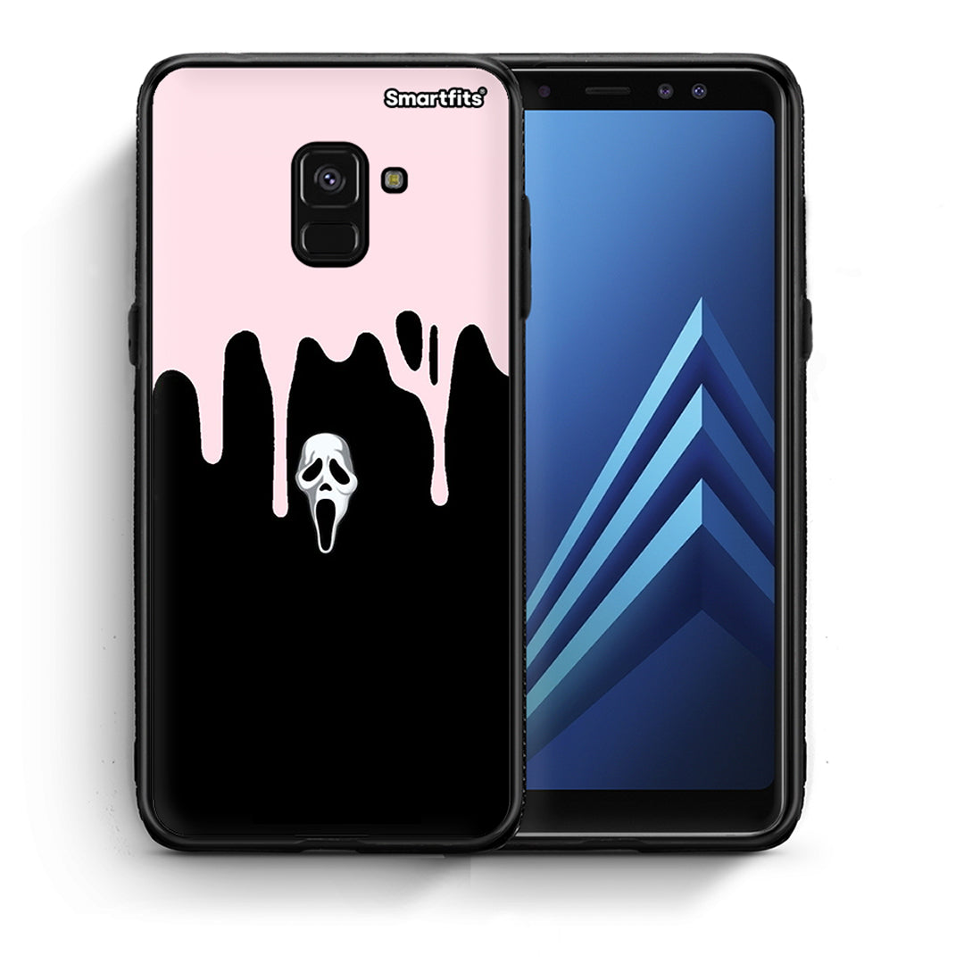 Θήκη Samsung A8 Melting Halloween Mask από τη Smartfits με σχέδιο στο πίσω μέρος και μαύρο περίβλημα | Samsung A8 Melting Halloween Mask case with colorful back and black bezels