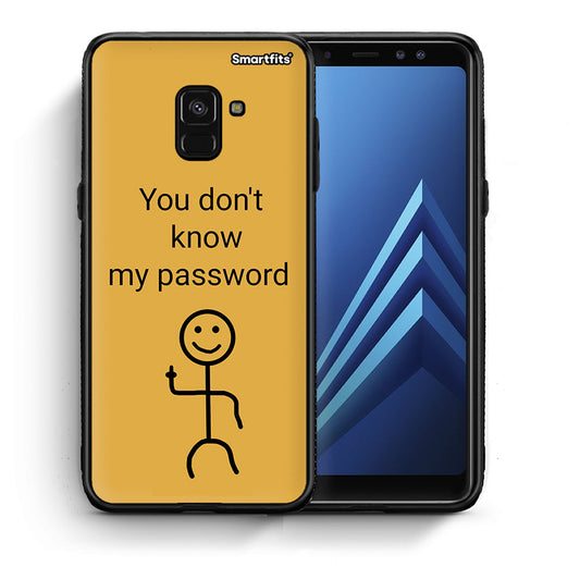 Θήκη Samsung A8 My Password από τη Smartfits με σχέδιο στο πίσω μέρος και μαύρο περίβλημα | Samsung A8 My Password case with colorful back and black bezels
