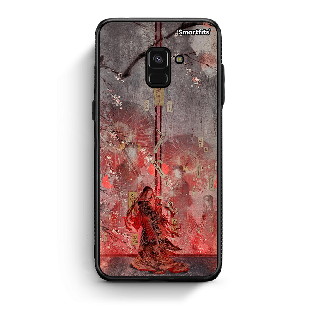 Samsung A8 Nezuko Kamado θήκη από τη Smartfits με σχέδιο στο πίσω μέρος και μαύρο περίβλημα | Smartphone case with colorful back and black bezels by Smartfits