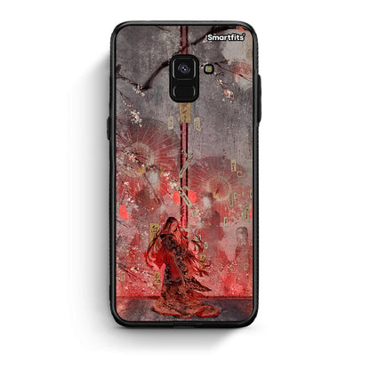 Samsung A8 Nezuko Kamado θήκη από τη Smartfits με σχέδιο στο πίσω μέρος και μαύρο περίβλημα | Smartphone case with colorful back and black bezels by Smartfits