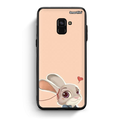 Samsung A8 Nick Wilde And Judy Hopps Love 2 θήκη από τη Smartfits με σχέδιο στο πίσω μέρος και μαύρο περίβλημα | Smartphone case with colorful back and black bezels by Smartfits