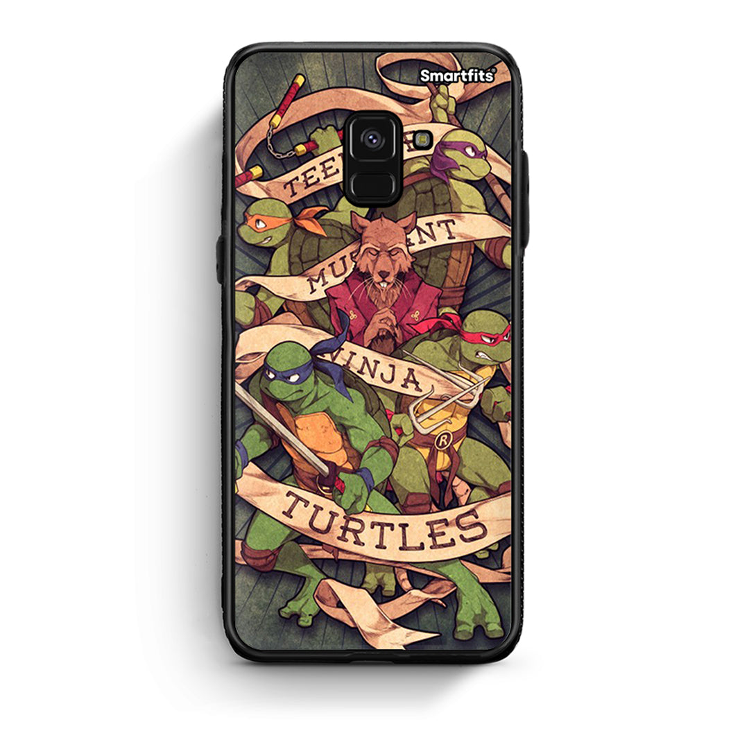 Samsung A8 Ninja Turtles θήκη από τη Smartfits με σχέδιο στο πίσω μέρος και μαύρο περίβλημα | Smartphone case with colorful back and black bezels by Smartfits