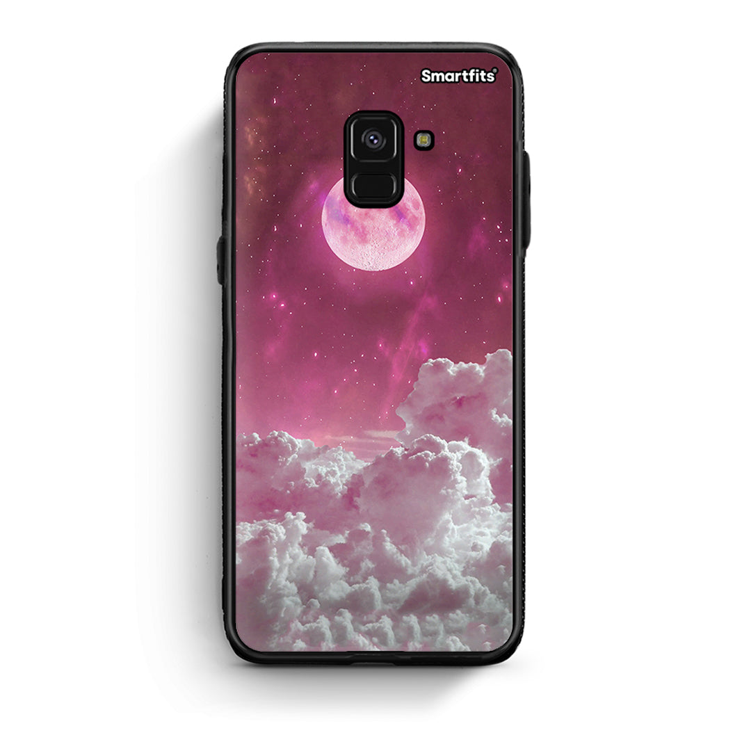 Samsung A8 Pink Moon Θήκη από τη Smartfits με σχέδιο στο πίσω μέρος και μαύρο περίβλημα | Smartphone case with colorful back and black bezels by Smartfits