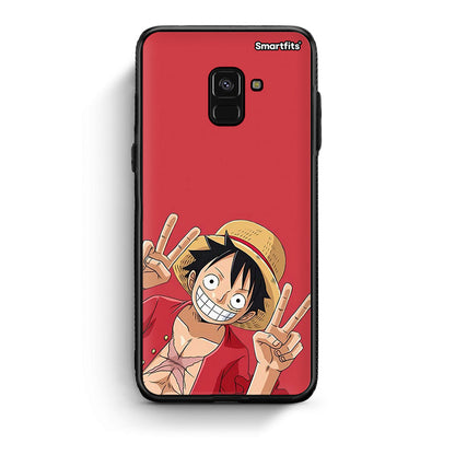 Samsung A8 Pirate Luffy Θήκη από τη Smartfits με σχέδιο στο πίσω μέρος και μαύρο περίβλημα | Smartphone case with colorful back and black bezels by Smartfits