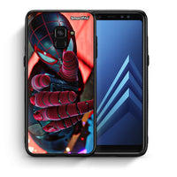 Thumbnail for Θήκη Samsung A8 Spider Hand από τη Smartfits με σχέδιο στο πίσω μέρος και μαύρο περίβλημα | Samsung A8 Spider Hand case with colorful back and black bezels
