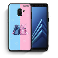 Thumbnail for Θήκη Samsung A8 Stitch And Angel από τη Smartfits με σχέδιο στο πίσω μέρος και μαύρο περίβλημα | Samsung A8 Stitch And Angel case with colorful back and black bezels