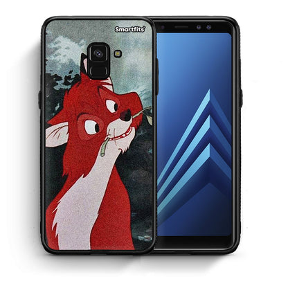 Θήκη Samsung A8 Tod And Vixey Love 1 από τη Smartfits με σχέδιο στο πίσω μέρος και μαύρο περίβλημα | Samsung A8 Tod And Vixey Love 1 case with colorful back and black bezels