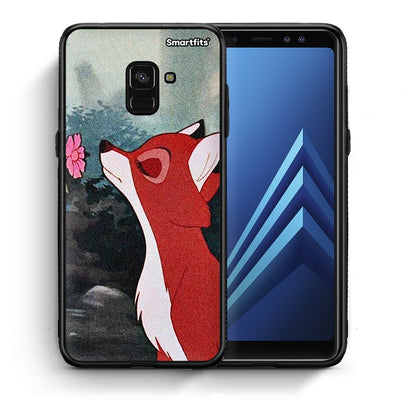 Θήκη Samsung A8 Tod And Vixey Love 2 από τη Smartfits με σχέδιο στο πίσω μέρος και μαύρο περίβλημα | Samsung A8 Tod And Vixey Love 2 case with colorful back and black bezels