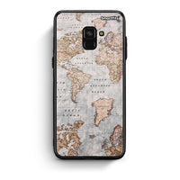 Thumbnail for Samsung A8 World Map Θήκη από τη Smartfits με σχέδιο στο πίσω μέρος και μαύρο περίβλημα | Smartphone case with colorful back and black bezels by Smartfits