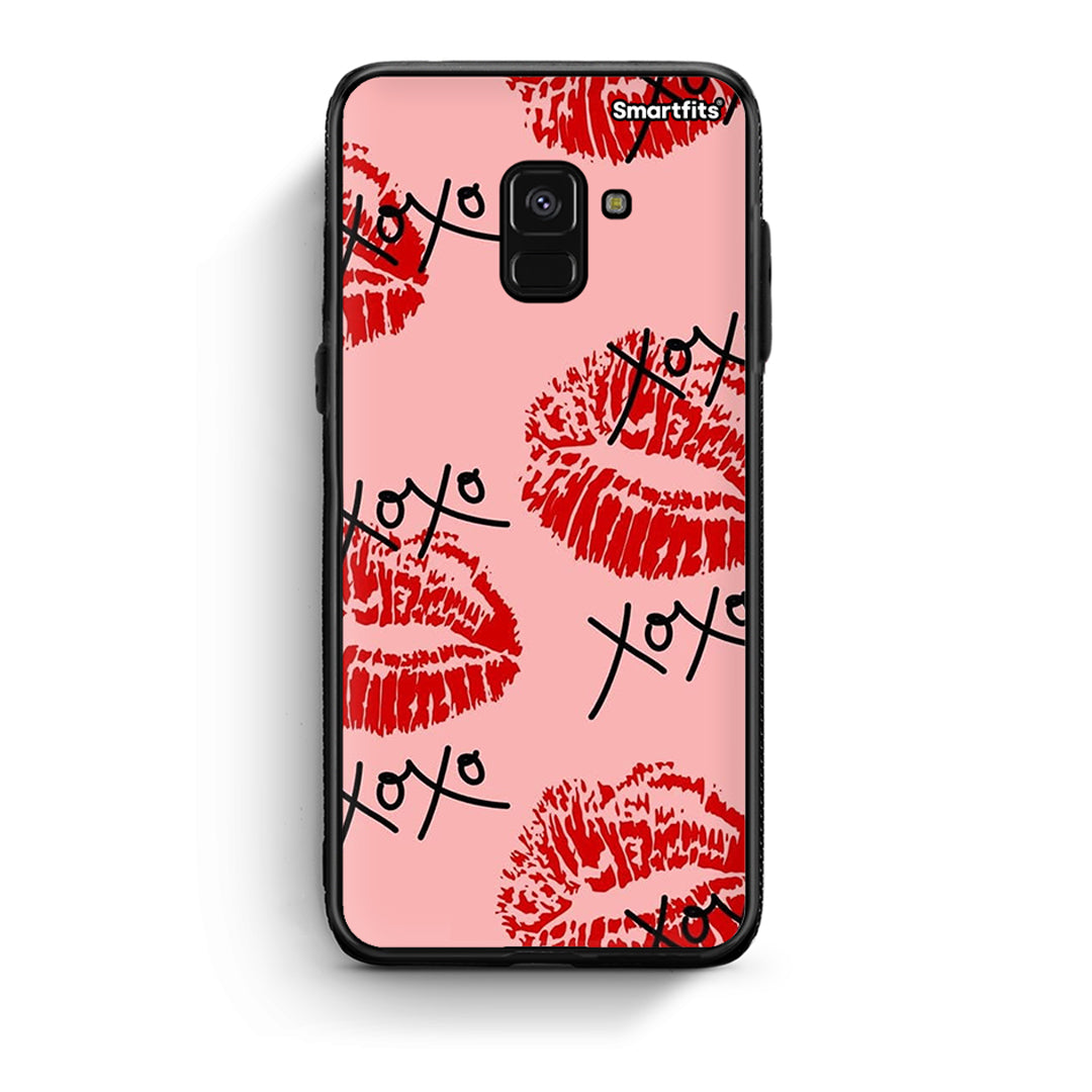 Samsung A8 XOXO Lips θήκη από τη Smartfits με σχέδιο στο πίσω μέρος και μαύρο περίβλημα | Smartphone case with colorful back and black bezels by Smartfits