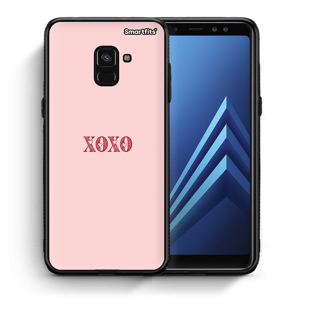 Θήκη Samsung A8 XOXO Love από τη Smartfits με σχέδιο στο πίσω μέρος και μαύρο περίβλημα | Samsung A8 XOXO Love case with colorful back and black bezels
