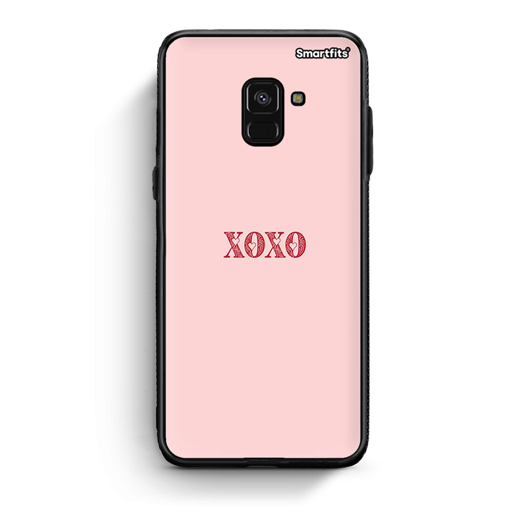 Samsung A8 XOXO Love θήκη από τη Smartfits με σχέδιο στο πίσω μέρος και μαύρο περίβλημα | Smartphone case with colorful back and black bezels by Smartfits