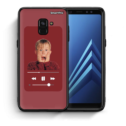Θήκη Samsung A8 Xmas Alone Music από τη Smartfits με σχέδιο στο πίσω μέρος και μαύρο περίβλημα | Samsung A8 Xmas Alone Music case with colorful back and black bezels