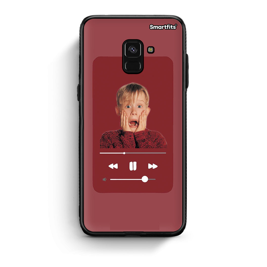 Samsung A8 Xmas Alone Music θήκη από τη Smartfits με σχέδιο στο πίσω μέρος και μαύρο περίβλημα | Smartphone case with colorful back and black bezels by Smartfits