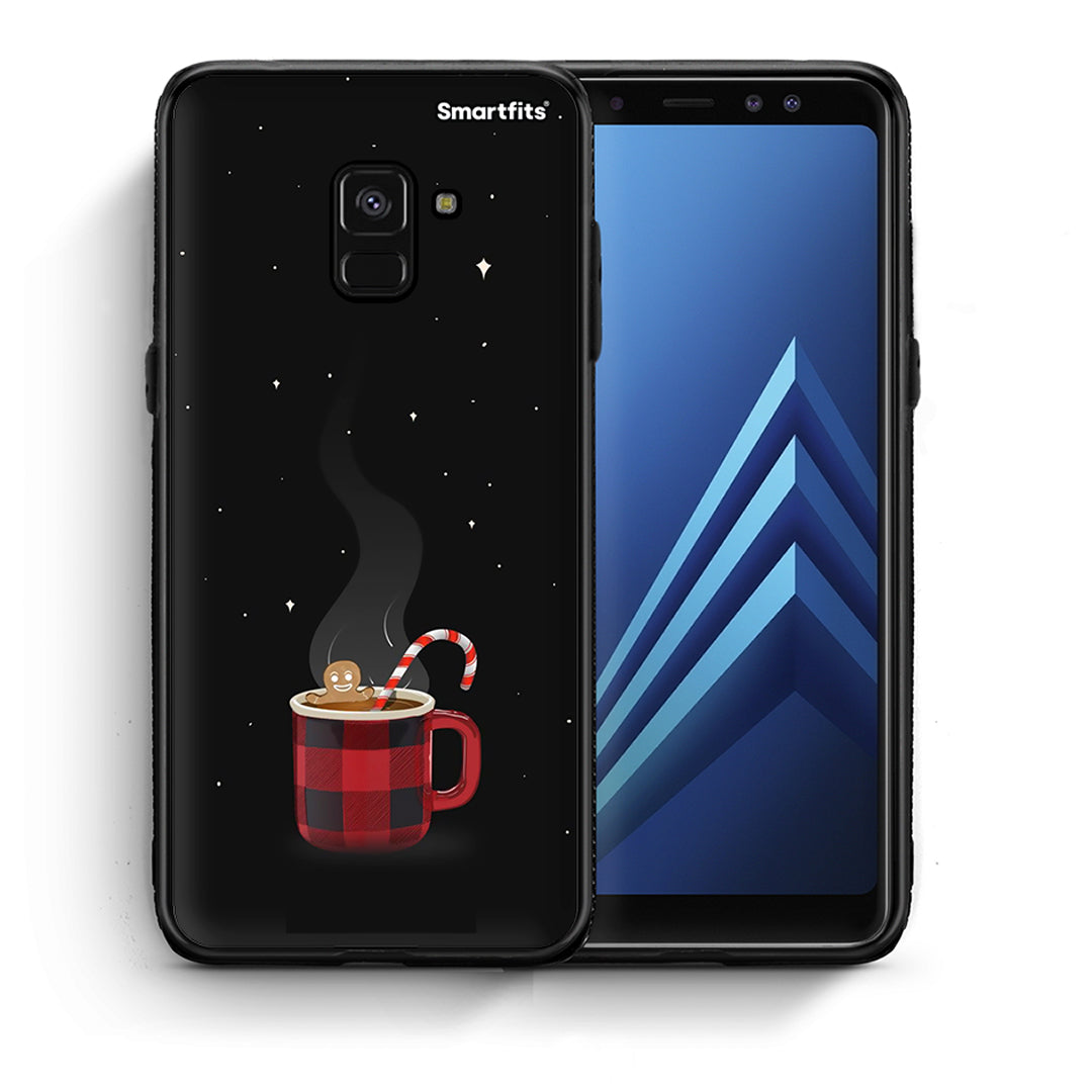 Θήκη Samsung A8 Xmas Bathing από τη Smartfits με σχέδιο στο πίσω μέρος και μαύρο περίβλημα | Samsung A8 Xmas Bathing case with colorful back and black bezels