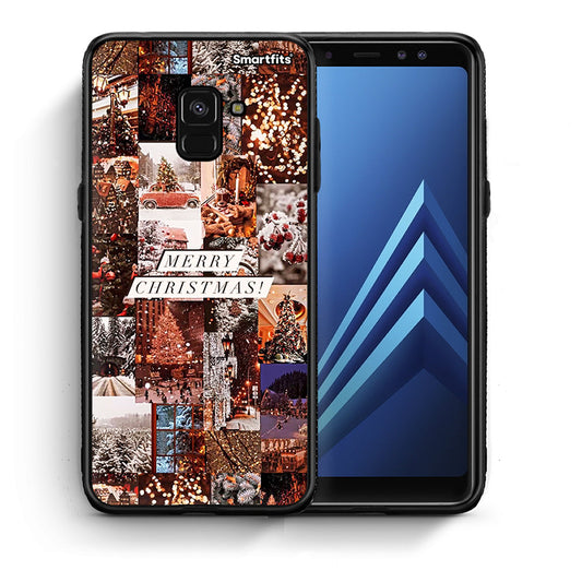 Θήκη Samsung A8 Xmas Collage από τη Smartfits με σχέδιο στο πίσω μέρος και μαύρο περίβλημα | Samsung A8 Xmas Collage case with colorful back and black bezels