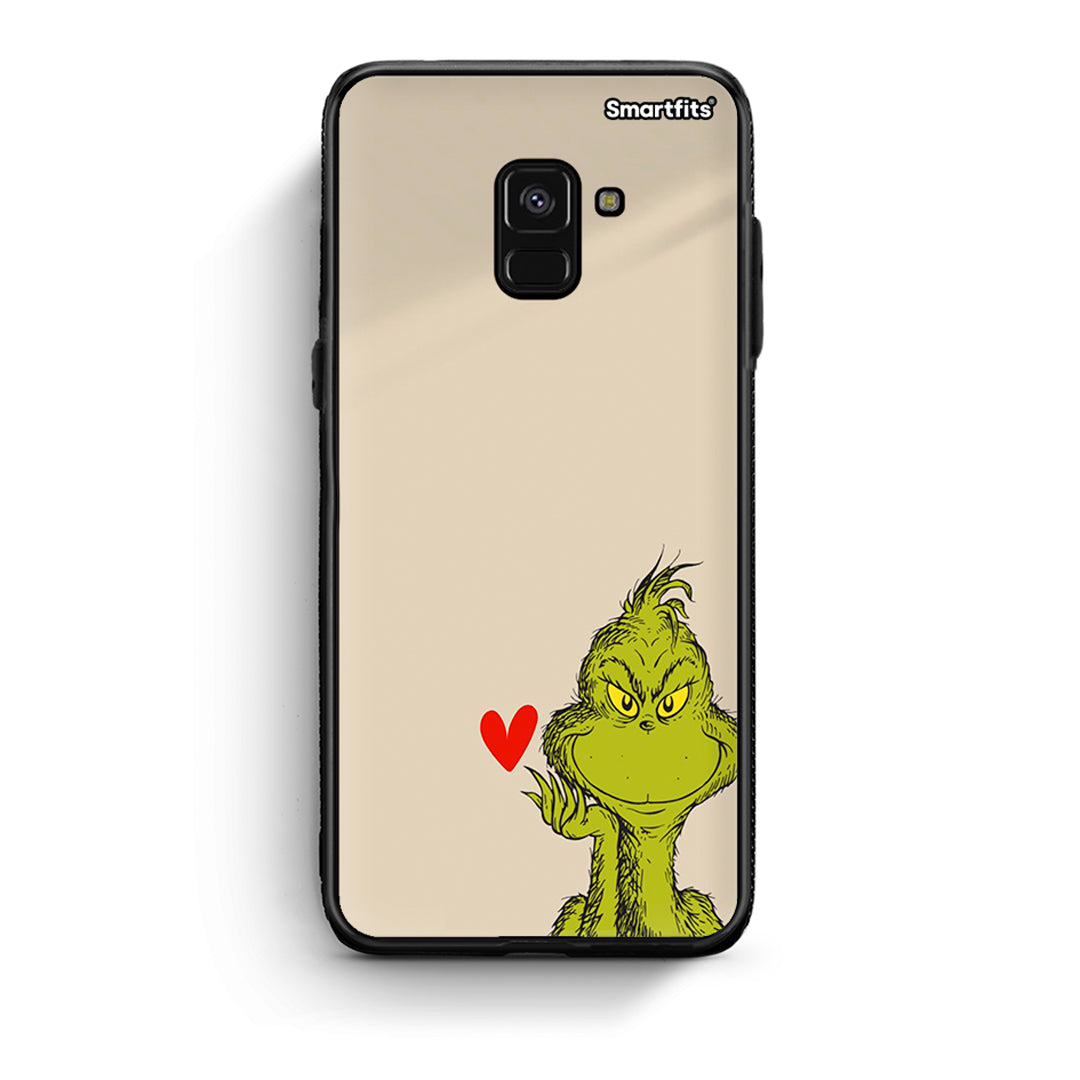 Samsung A8 Xmas Grinch θήκη από τη Smartfits με σχέδιο στο πίσω μέρος και μαύρο περίβλημα | Smartphone case with colorful back and black bezels by Smartfits