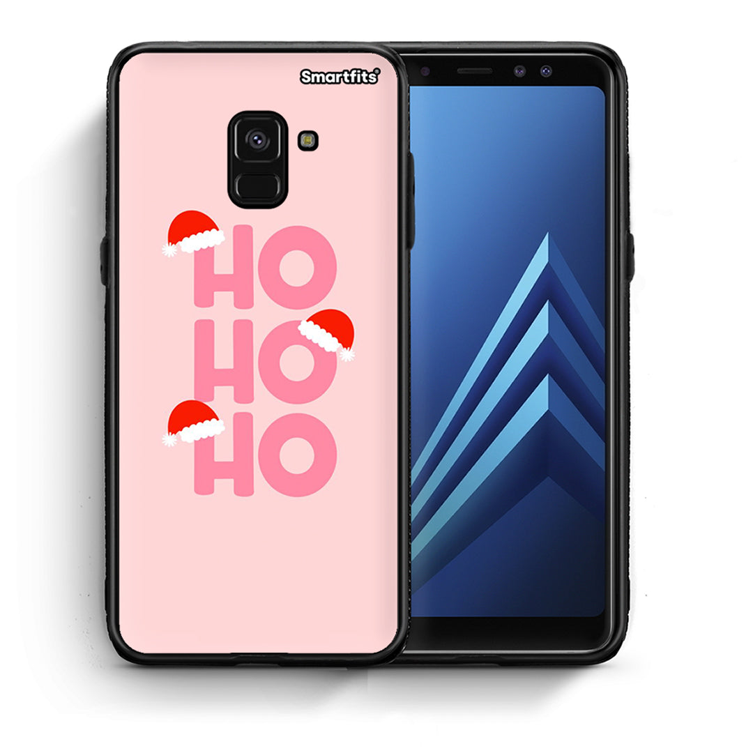 Θήκη Samsung A8 Xmas Ho Ho Ho από τη Smartfits με σχέδιο στο πίσω μέρος και μαύρο περίβλημα | Samsung A8 Xmas Ho Ho Ho case with colorful back and black bezels