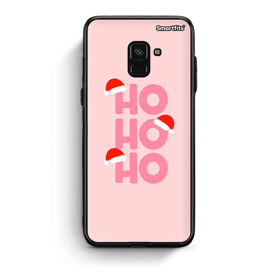 Samsung A8 Xmas Ho Ho Ho θήκη από τη Smartfits με σχέδιο στο πίσω μέρος και μαύρο περίβλημα | Smartphone case with colorful back and black bezels by Smartfits