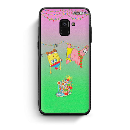 Samsung A8 Xmas Lights θήκη από τη Smartfits με σχέδιο στο πίσω μέρος και μαύρο περίβλημα | Smartphone case with colorful back and black bezels by Smartfits