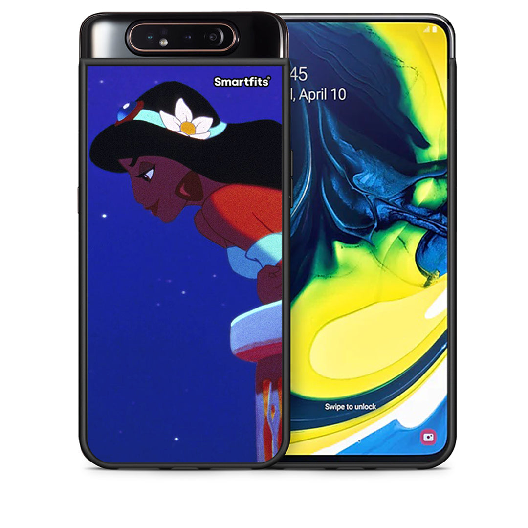 Θήκη Samsung A80 Alladin And Jasmine Love 2 από τη Smartfits με σχέδιο στο πίσω μέρος και μαύρο περίβλημα | Samsung A80 Alladin And Jasmine Love 2 case with colorful back and black bezels