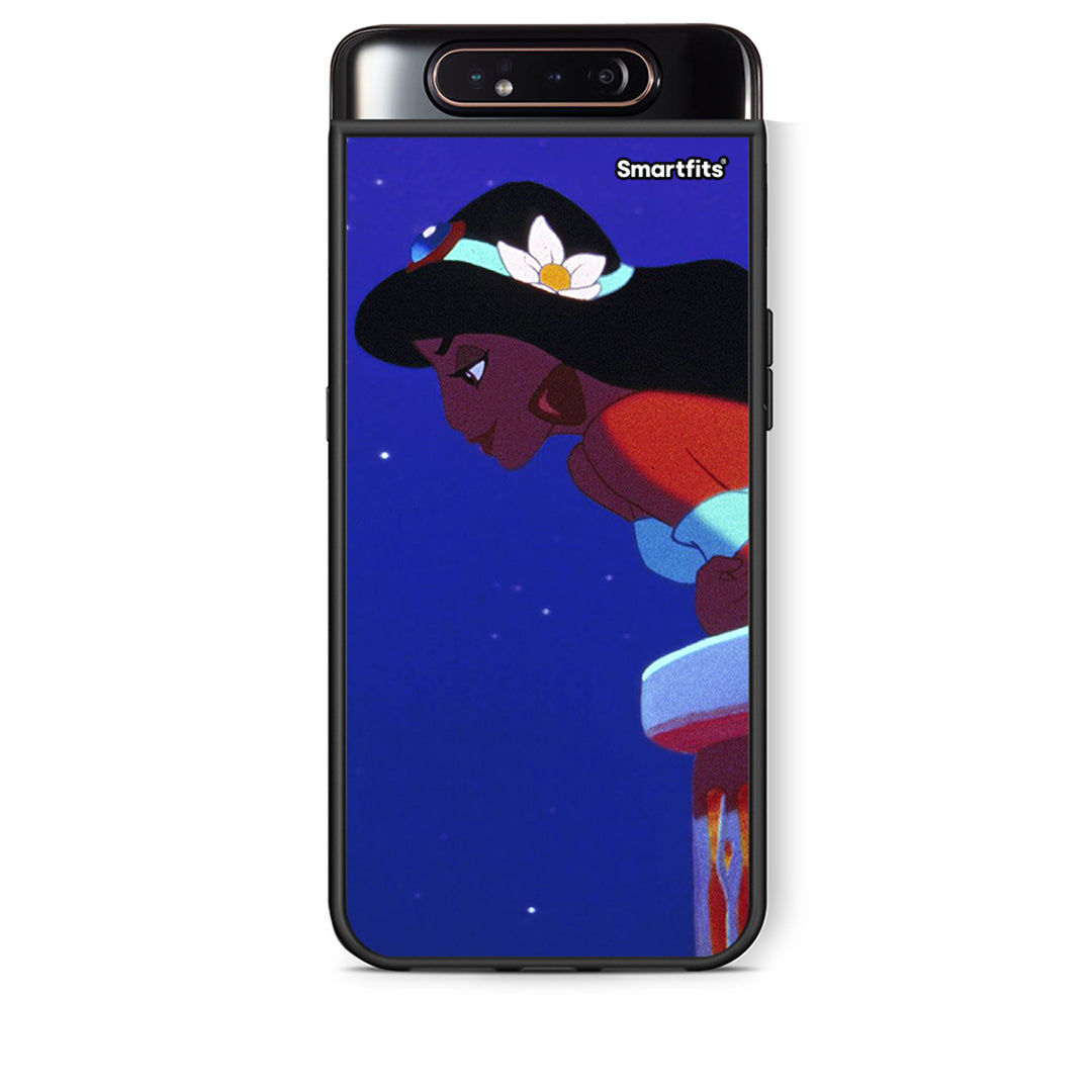 Samsung A80 Alladin And Jasmine Love 2 θήκη από τη Smartfits με σχέδιο στο πίσω μέρος και μαύρο περίβλημα | Smartphone case with colorful back and black bezels by Smartfits