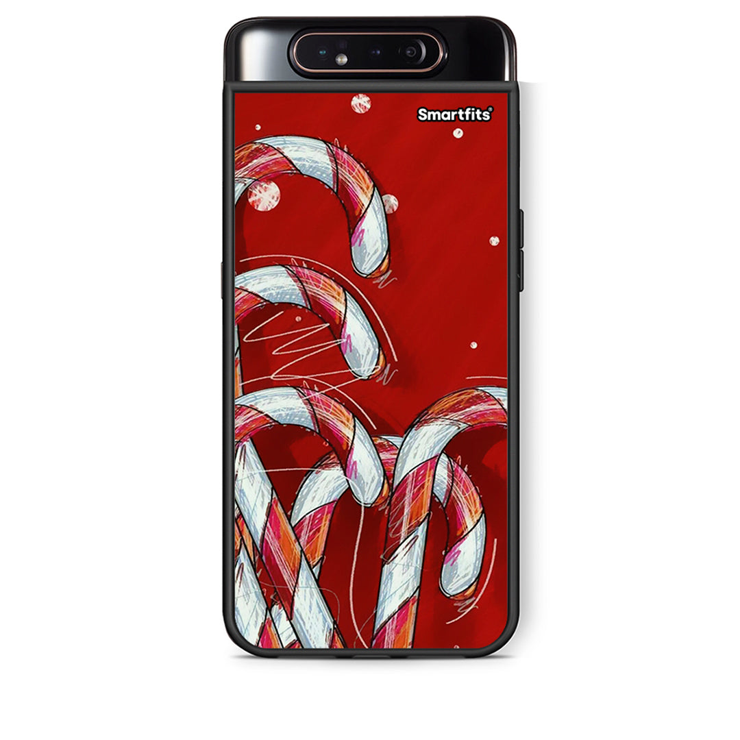 Samsung A80 Candy Cane θήκη από τη Smartfits με σχέδιο στο πίσω μέρος και μαύρο περίβλημα | Smartphone case with colorful back and black bezels by Smartfits