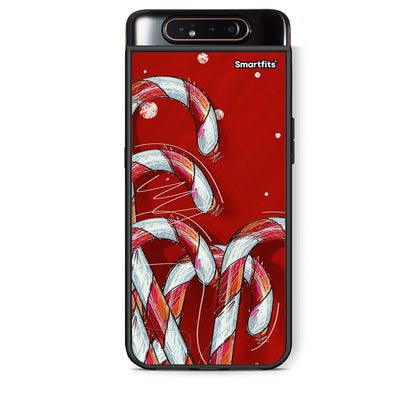 Samsung A80 Candy Cane θήκη από τη Smartfits με σχέδιο στο πίσω μέρος και μαύρο περίβλημα | Smartphone case with colorful back and black bezels by Smartfits