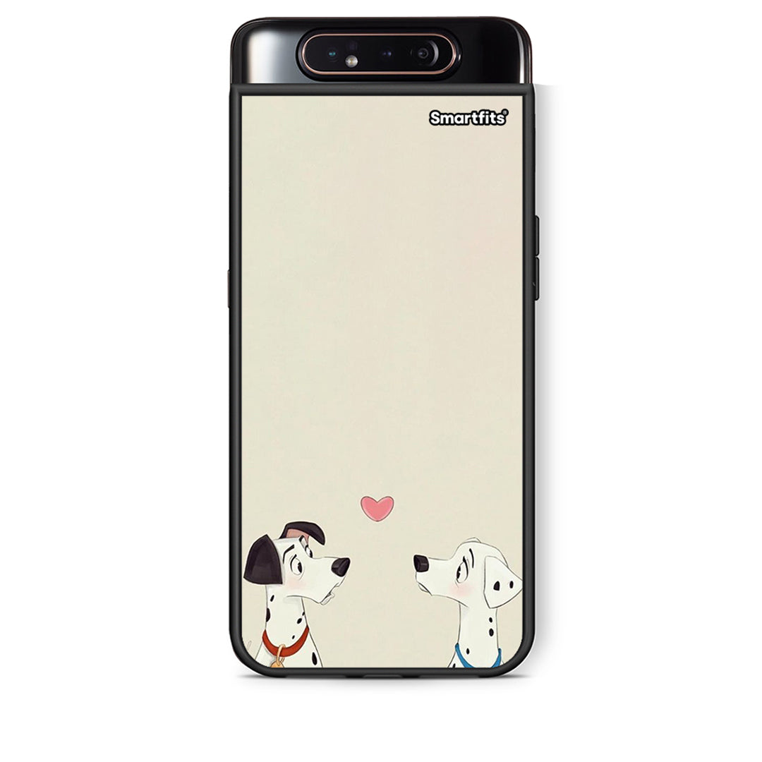 Samsung A80 Dalmatians Love θήκη από τη Smartfits με σχέδιο στο πίσω μέρος και μαύρο περίβλημα | Smartphone case with colorful back and black bezels by Smartfits